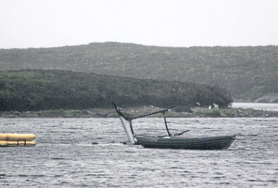 Most of the wreckage of the helicopter is under water.