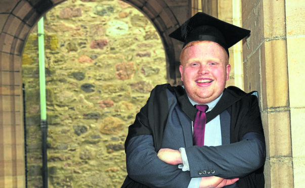 Calum Jackson of Portsoy feels relieved to graduate. Photograph by Kami Thomson