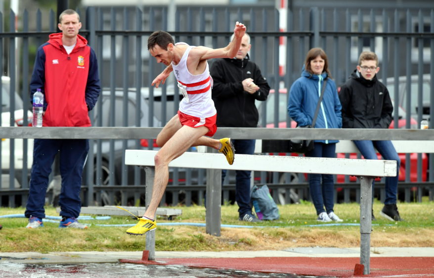 Fearghas Thomson in the 3000m steeple chase.