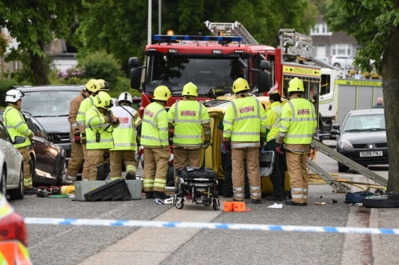 The scene on Summerhill Road today. Picture by Kenny Elrick.