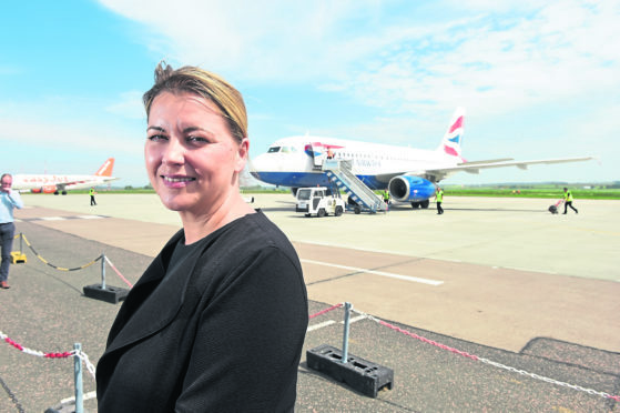 Baroness Sugg at Inverness Airport.