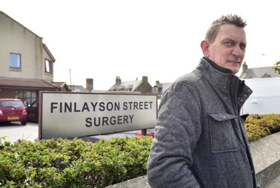 Paul Greenall outside the Finlayson Street Surgery in Fraserburgh.