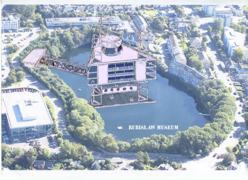 Mr Simpson's plan would involve moving a North Sea oil rig to Rubislaw Quarry.