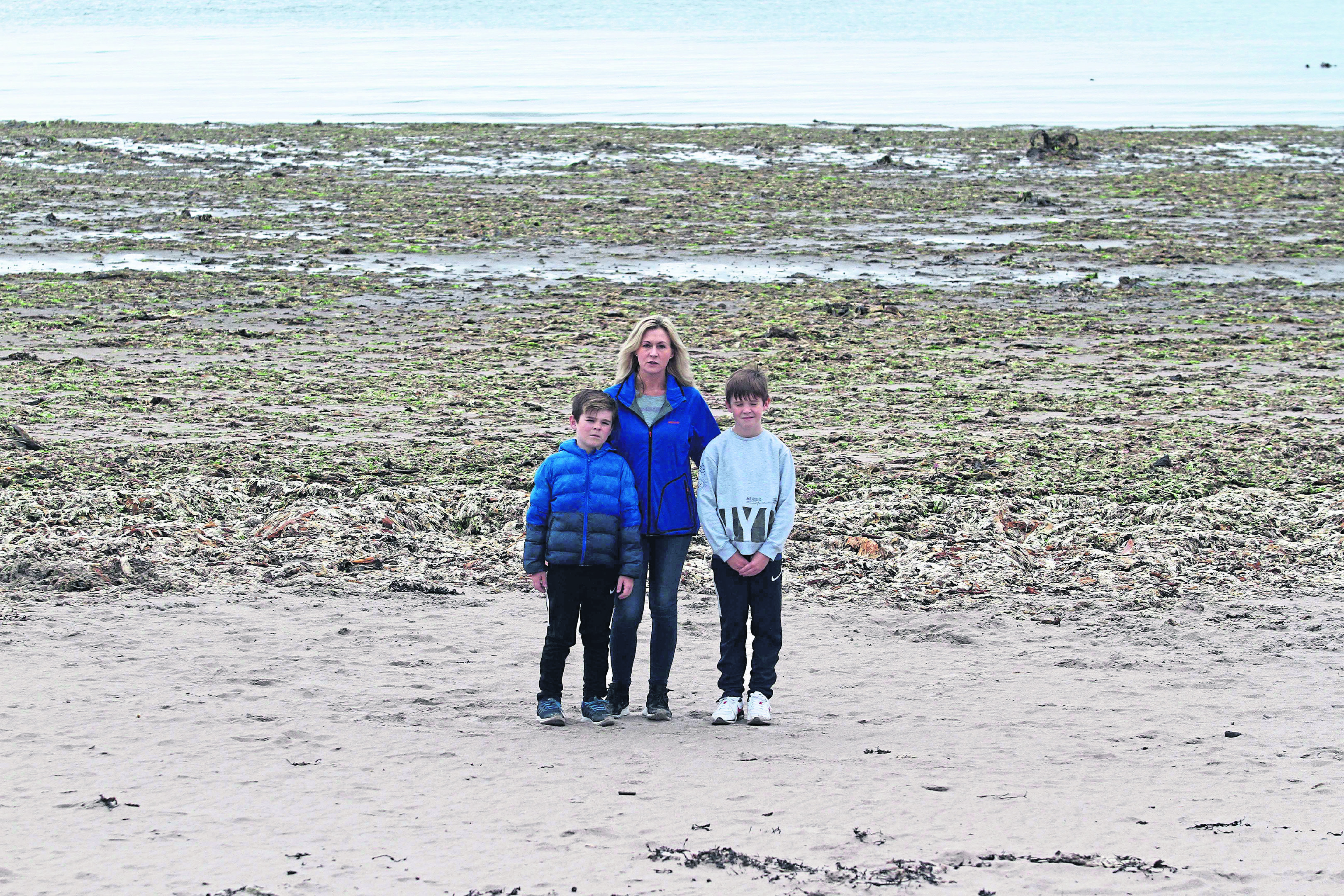 Councillor Julie MacKenzie at Ganavan with her sons Daniel 9 and Sean 12.