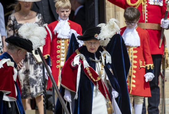 Queen Elizabeth II leaves St George's Chapel (Steve Parsons/PA Wire)