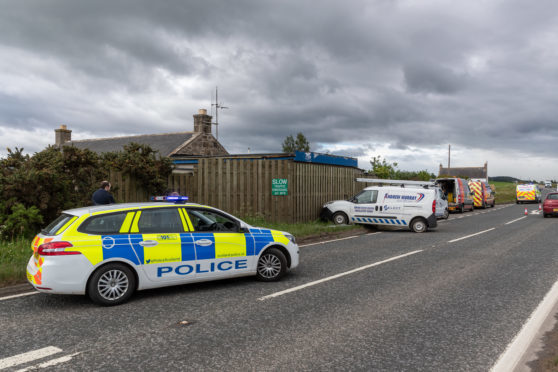 The scene of the crash on the A96