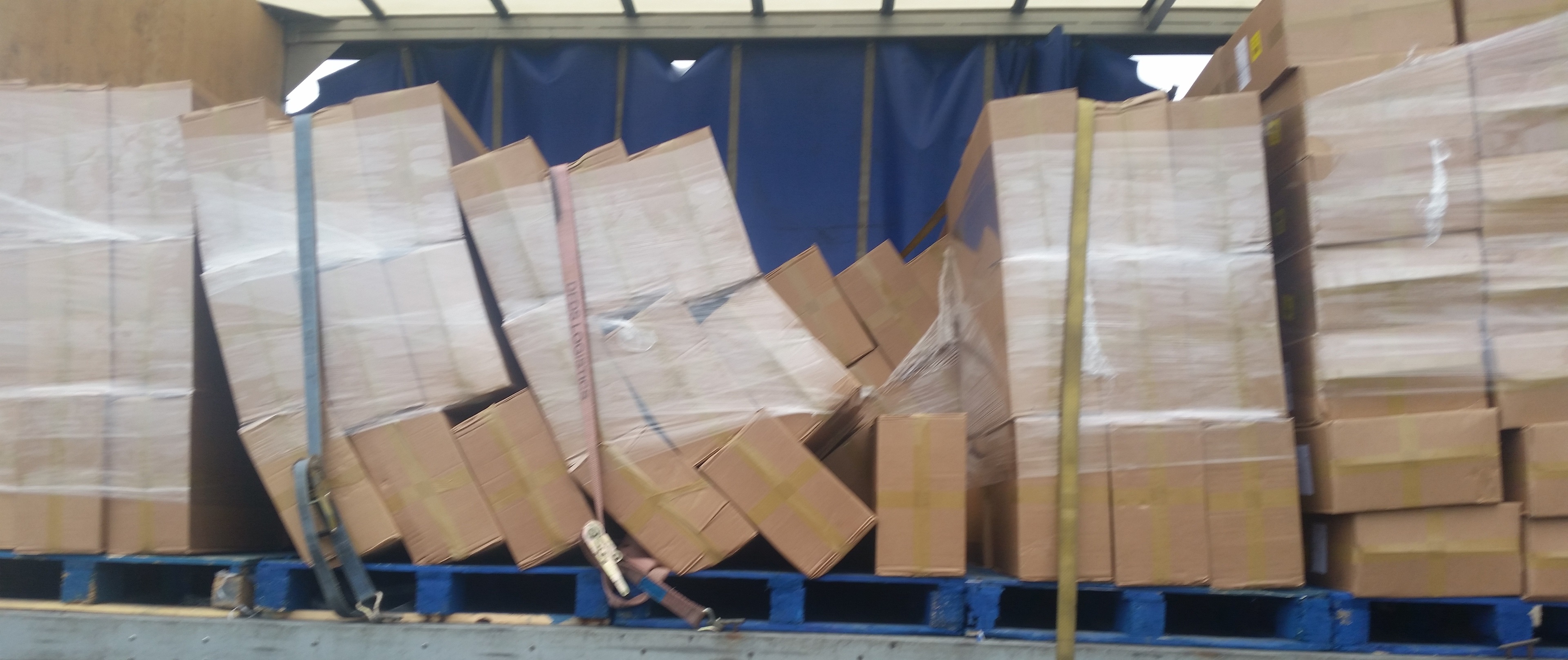 The boxes seized from the Gartcosh area containing suspected illicit cigarettes. Picture: HMRC