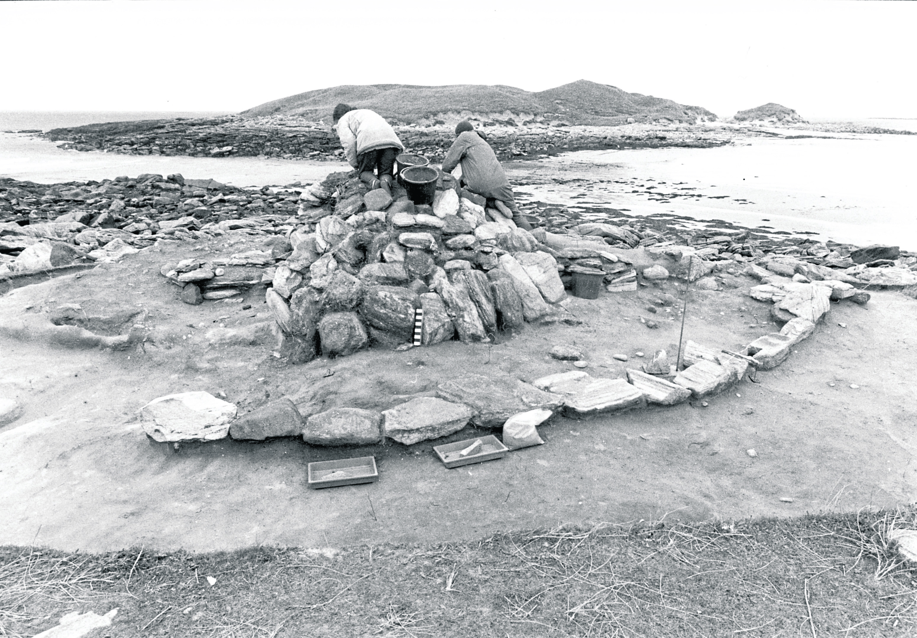 Archaeologists work at the Udal, North Uist, in 1981
Submitted pic Gyard Archaeology