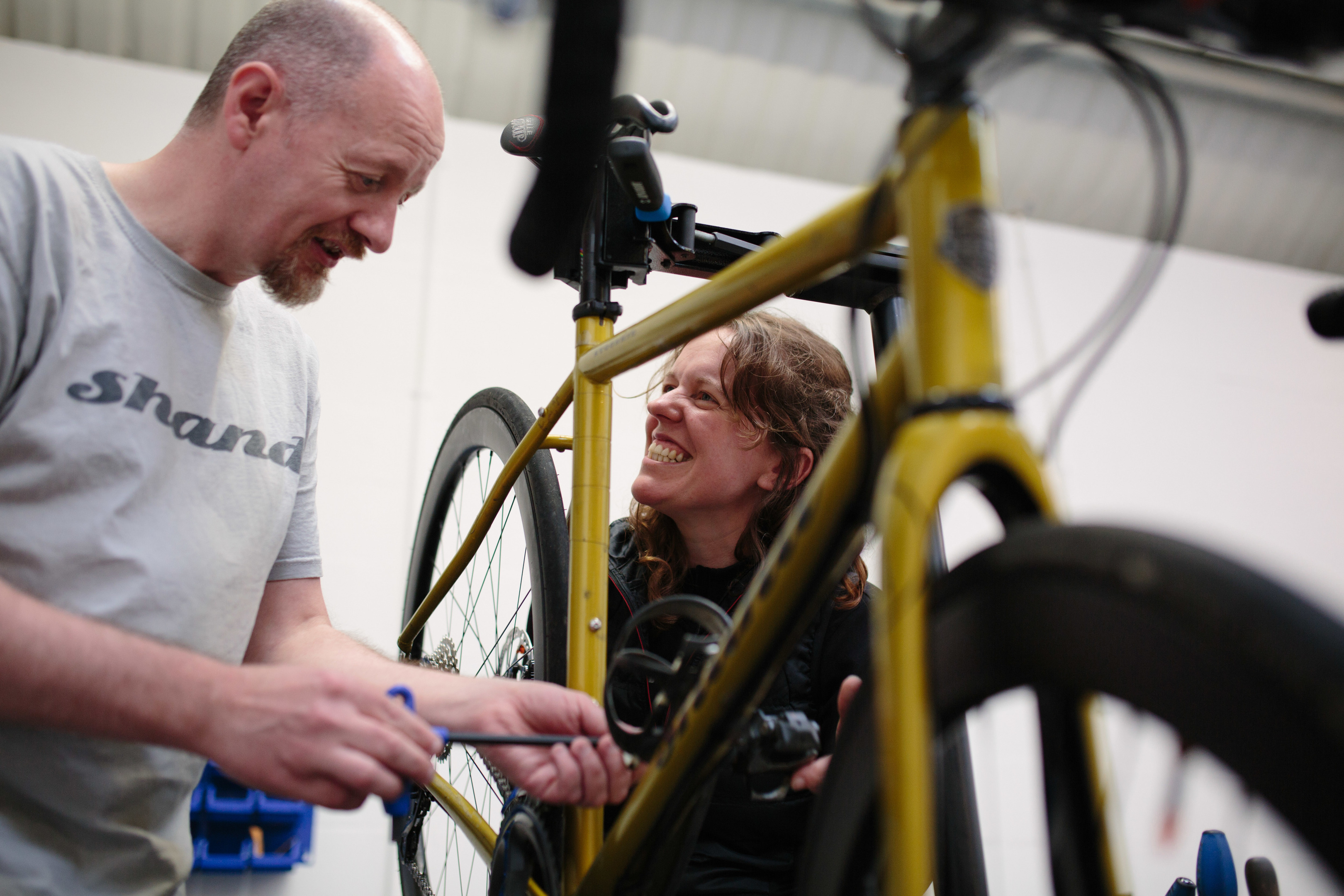 Bike constructor Steven Shand and cyclist Jenny Graham ahead of the challenge this weekend