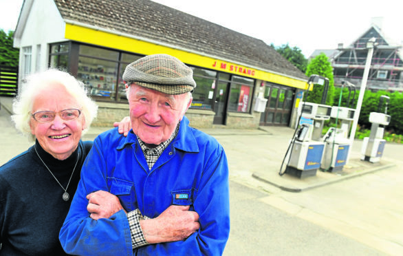 Rita and John Strang used to run The Garage petrol station