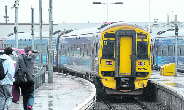 A train leaving Inverness Railway Station.
