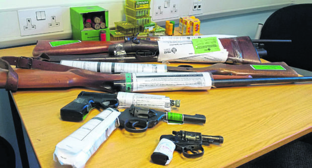 Some of the weapons handed in to police in the Highlands and Islands during the week