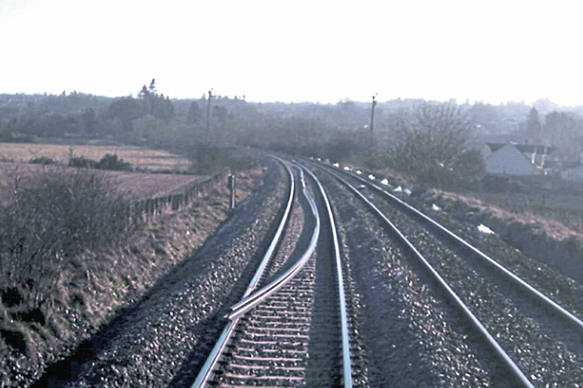 CCTV image showing the rail on the track shortly before the train struck it near Cradlehall, Inverness