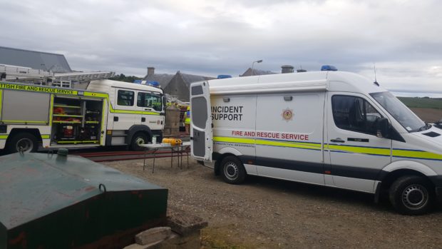 Emergency crews were on the scene of the fire in Aberchirder last night