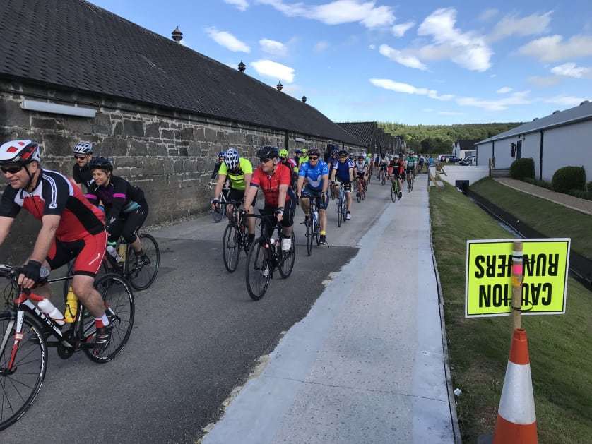 Cyclists took part in the Glen Moray Bike Ride yesterday.