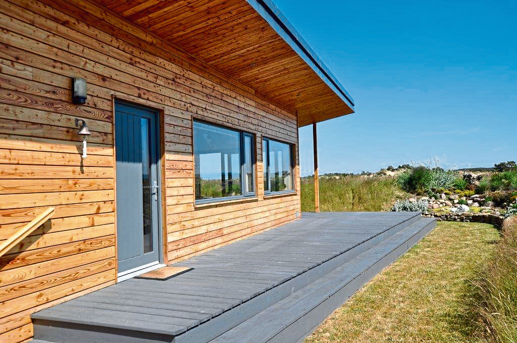 The eco-chalet is part of an exclusive development just minutes away from the village of Findhorn and its beaches