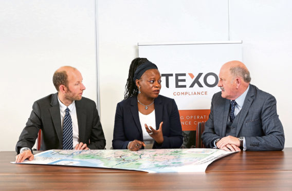 Photo L-R: Jamie Murphy, Operations Director, Texo Compliance, Ms NneNne Iwuji-Eme, British High Commissioner to the Republic of Mozambique, James Murphy, Managing Director, Texo Compliance