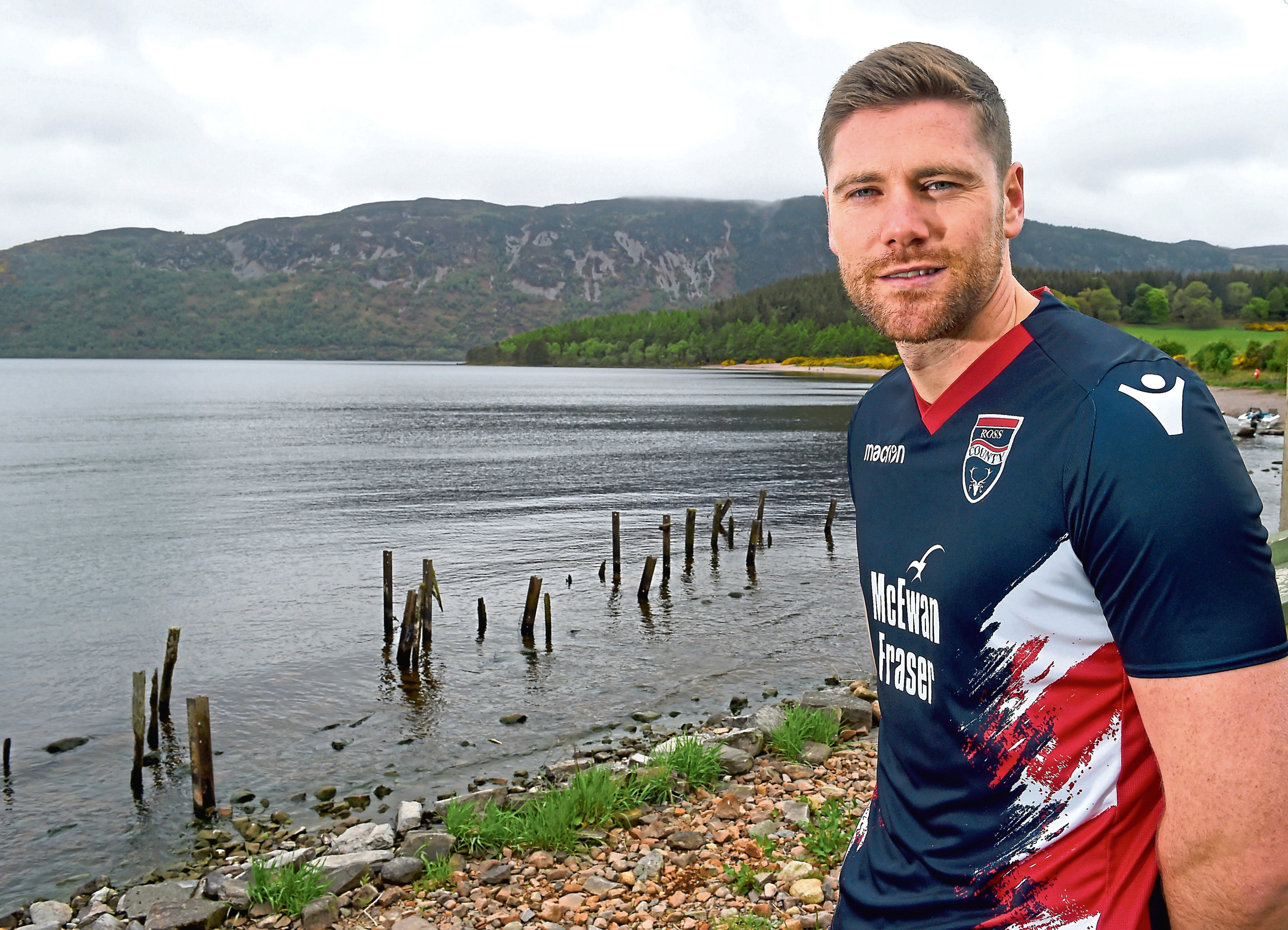 Ross County yesterday launched on the shores of Loch Ness their new strip for the forthcoming season.
Picture by Sandy McCook.