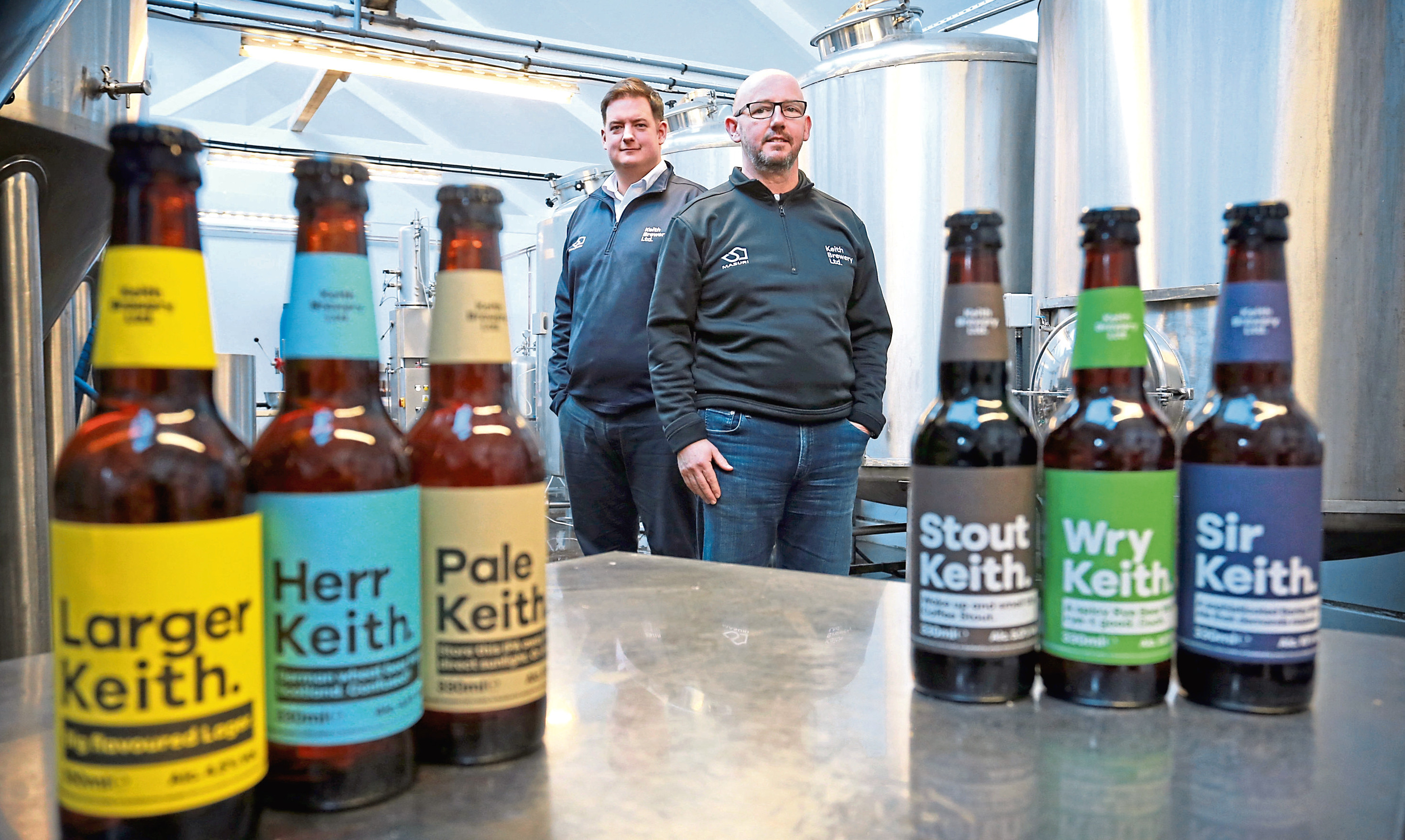 Keith Brewery COO Andrew Chapman and Donald Smith at the Keith Brewery in Keith.