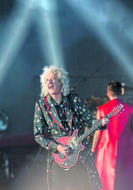 Brian May, from Queen, on the main stage during the TRNSMT Festival on Glasgow Green in Glasgow. Photo: Jane Barlow/PA Wire