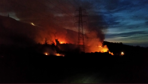 Picture of the wildfire taken by Balintore Fire Crews.