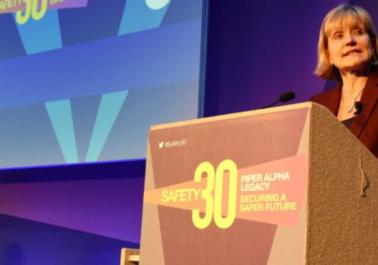 Deidre Michie speaking at the recent Safety 30 conference in Aberdeen