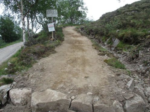 The completed work on part of the West Highland Way.