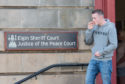 Connor Hay leaving Elgin Sheriff Court.