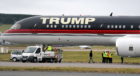 Donald Trump's private jet at Aberdeen Airport.
Picture by Chris Sumner.