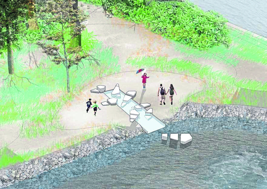 Proposed designs of public art and footpath improvements near Crazy Golf Course, Bught Road, Inverness.