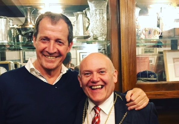 Alastair Campbell, left, meets with Aberdeen Lord Provost Barney Crockett