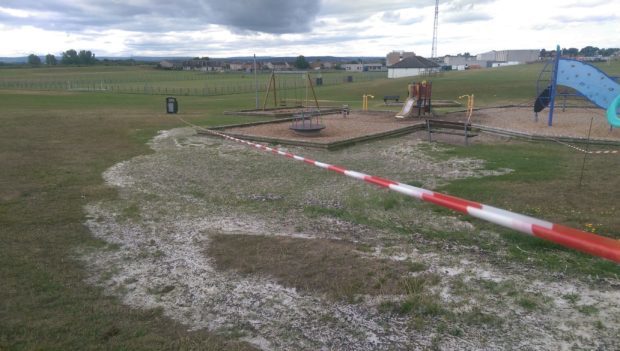The play park has been sealed off at Coulardbank Road.