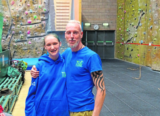 Rebecca Gilchrist with her coach, Pete Langlands