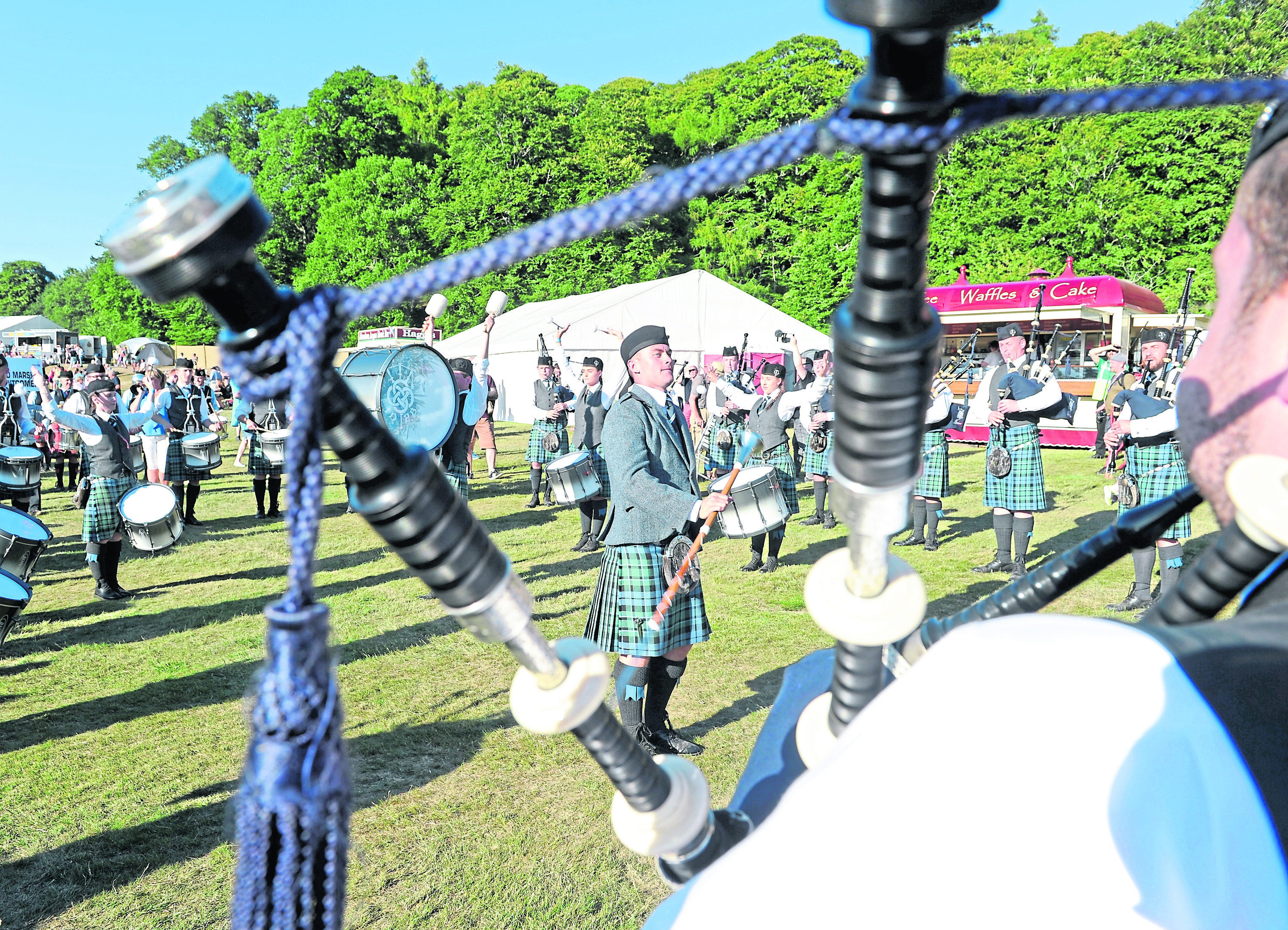 The European Pipe Band Championships in Forres.
Picture by Sandy McCook.