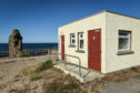 The closed toilets at Cullen Beach, Moray.