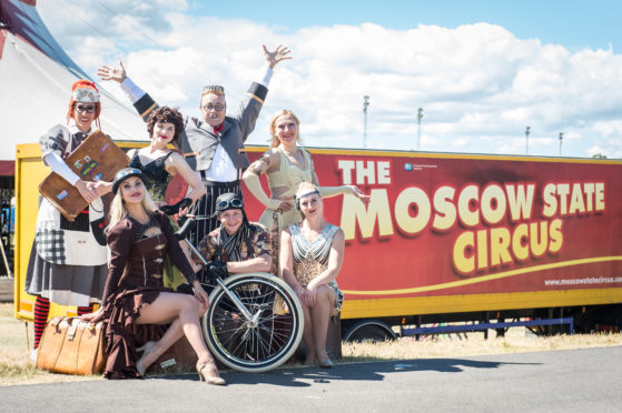 Picture by JASON HEDGES    

Members of The Moscow State Circus pose for pictures ahead of their show in Elgin, Moray.