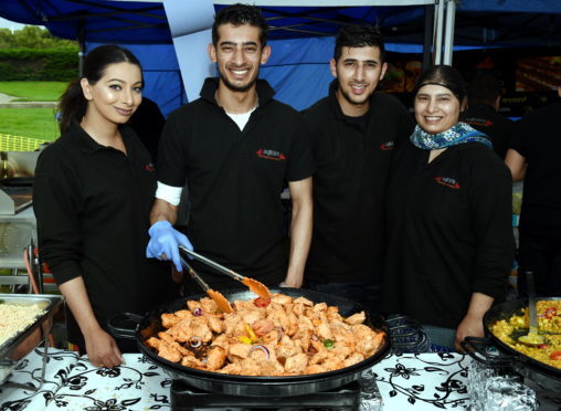 Aberdeen International Youth Festival (AIYF) Aberdeen Mela, One World Day 2017, at Westburn Park.
Picture of Madiha Iqbal, Zaman Iqbal, Faisal Iqbal, Soajida Iqbal.

Picture by KENNY ELRICK     30/07/2017