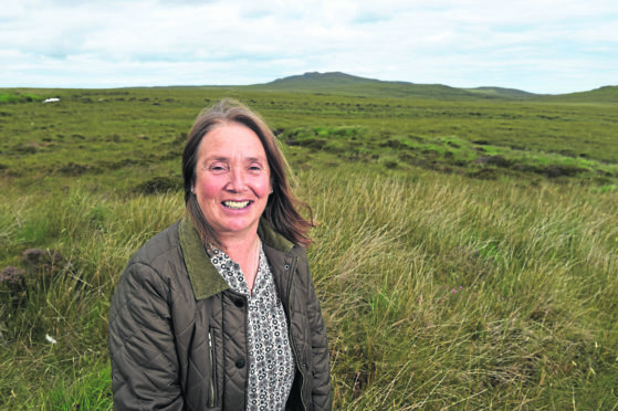 Chairwoman of the Melness Crofters Estate photographed close to the site of the proposed spaceport on A'Moine to the west of Tongue.