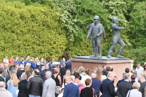 Piper Alpha memorial service at Hazlehead park in Aberdeen.