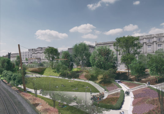 Artist's impression of the regenerated Union Terrace Gardens.