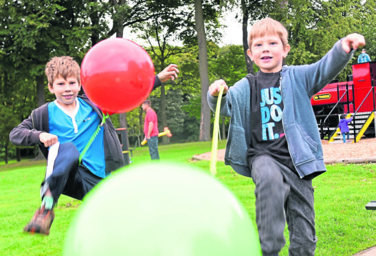 Joseph Love, nine, and Ben Love, seven, at 2017 Seaton Parkfest.