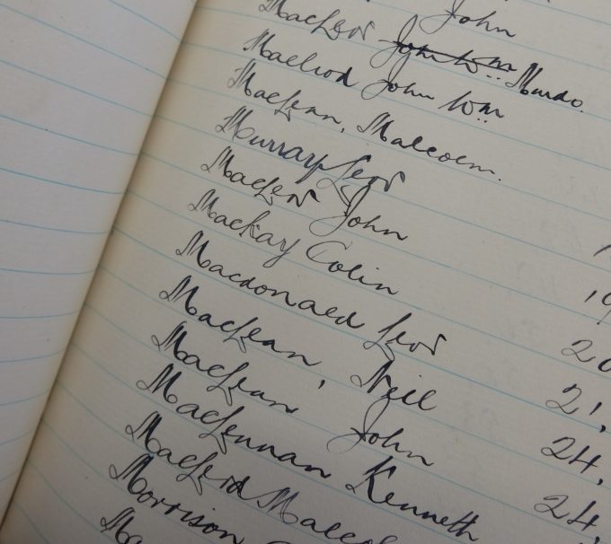 A notebook containing the names of weavers from the 1930s and 50s was uncovered
