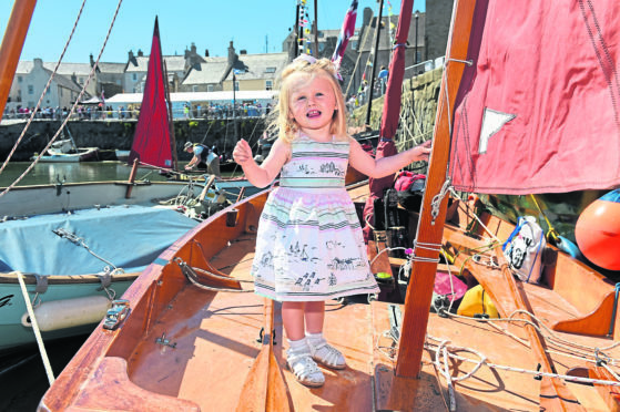 The 25th Scottish Traditional Boat Festival held at Portsoy's harbour.
Picture of 2 year old Stevie-Eloise Simpson.

Picture by Kenny Elrick