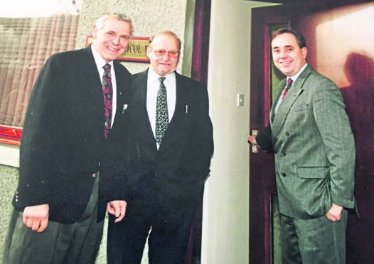 Norman Ogston (the then manager of Sunnybrae), Forbes and Alex Salmond, the then Banff and Buchan MP
This was taken when the wing was named after Forbes.