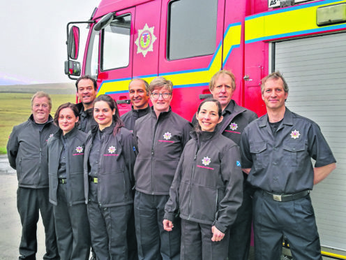 The Fair Isle fire brigade, including four women, who make up almost half of the team.