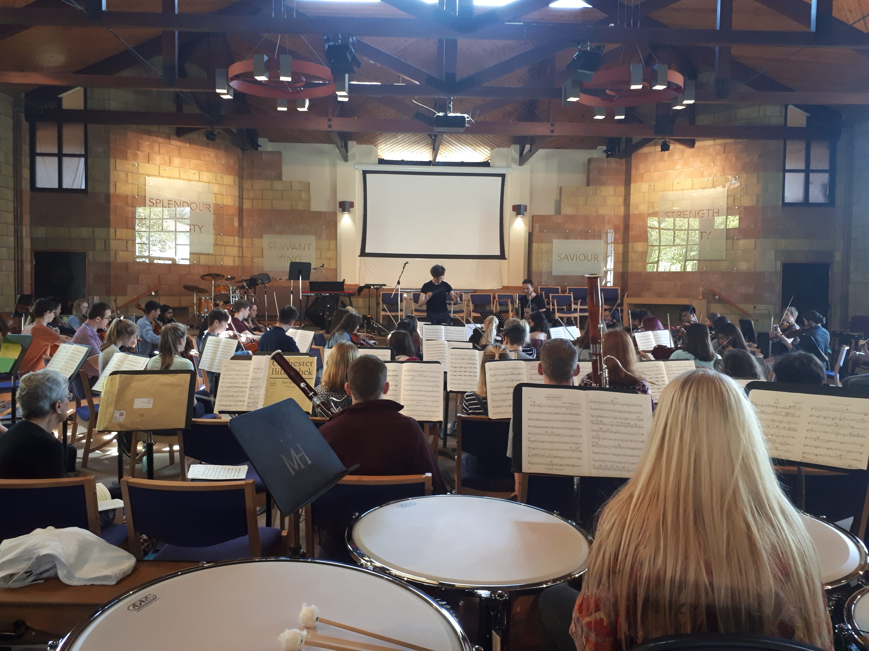 The Grampian Youth Orchestra at full rehearsal ahead of their 2018 concert in Aberdeen.