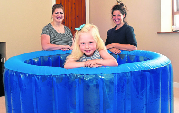 Freye Wilson (left) runs a home birth support group and is trying to raise funds for three professional grade birthing pools that can be hired out on a not for profit basis to mums in Grampian.