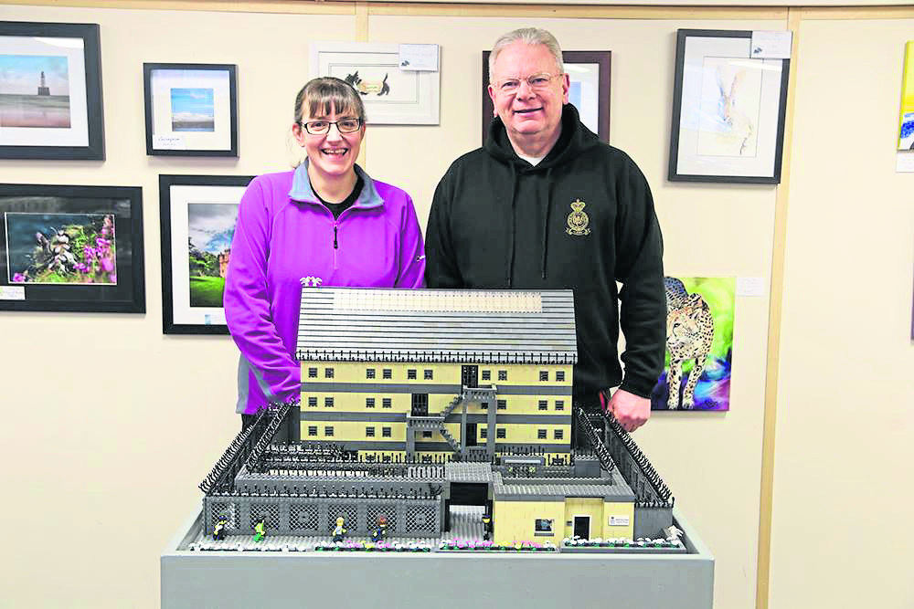 Alex Geddes Operations Manager and Christine Aird the chairwoman of the Tartan Lego Users Group organising the Brickamania event in Peterhead Prison Museum.