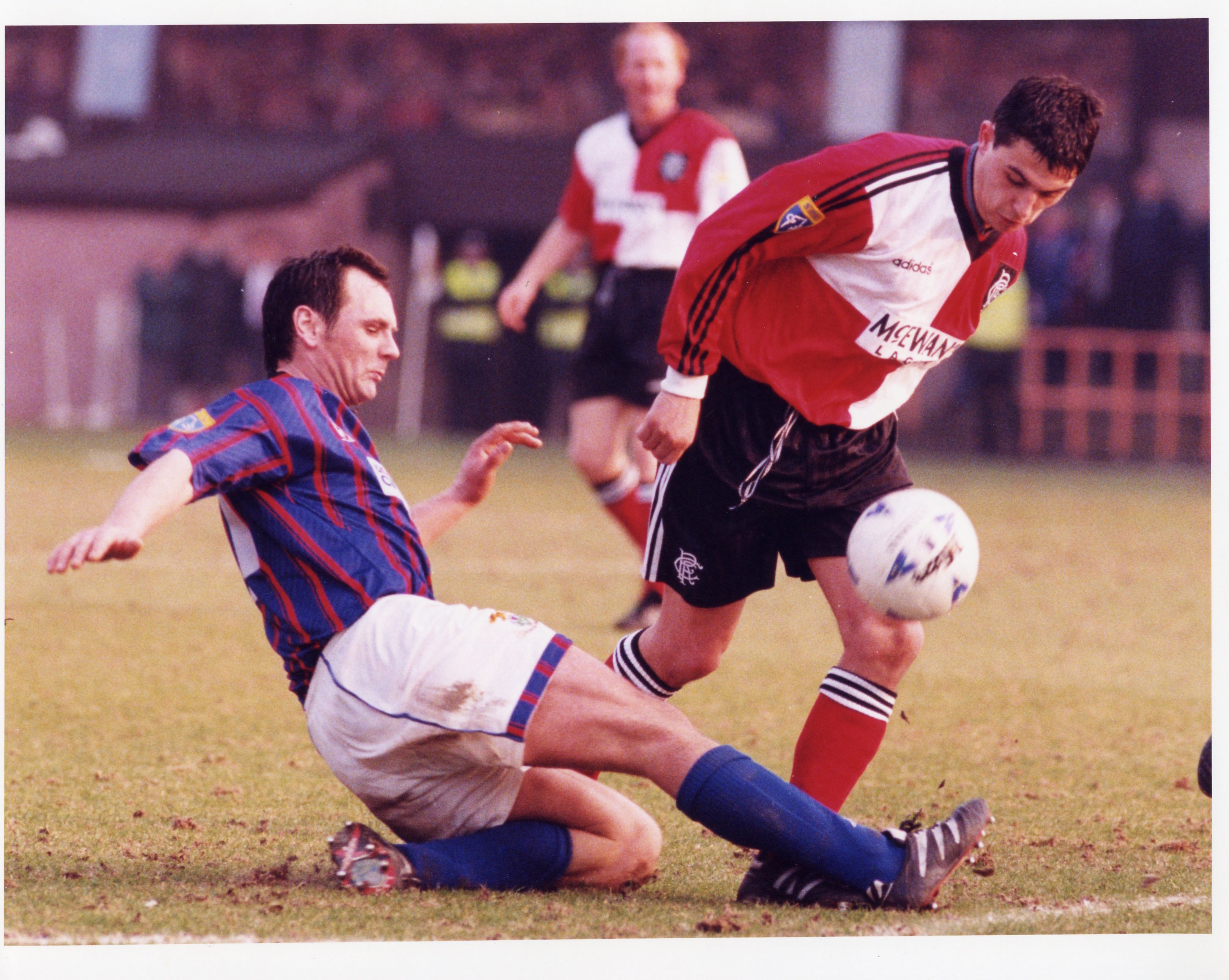 Alan Hercher in action for Caley Thistle against Rangers in 1996.
