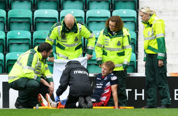 Jamie Lindsay was carried off against Hibernian last weekend.